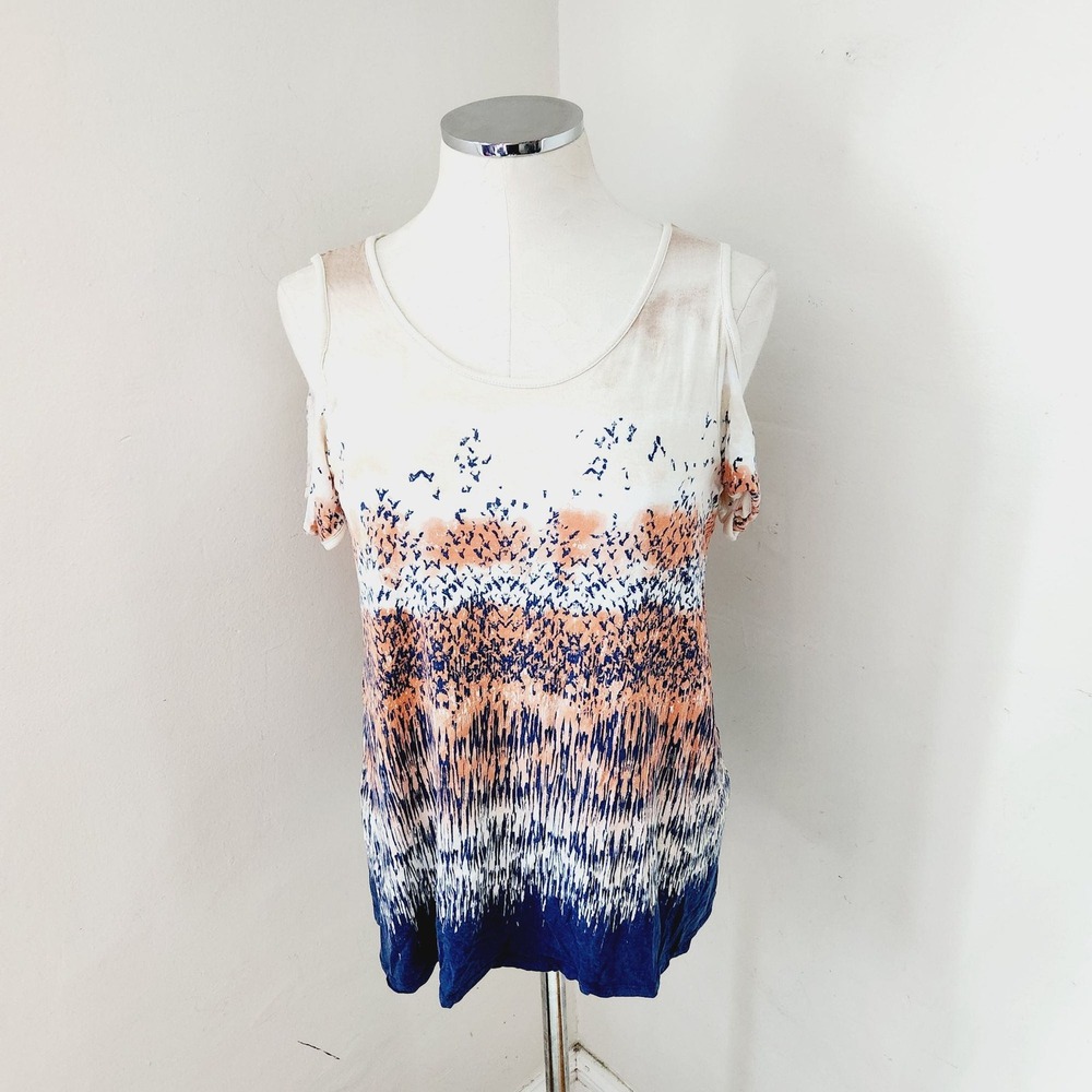 Rose + Olive Multicolor‎ Print Blouse Women's Size Small